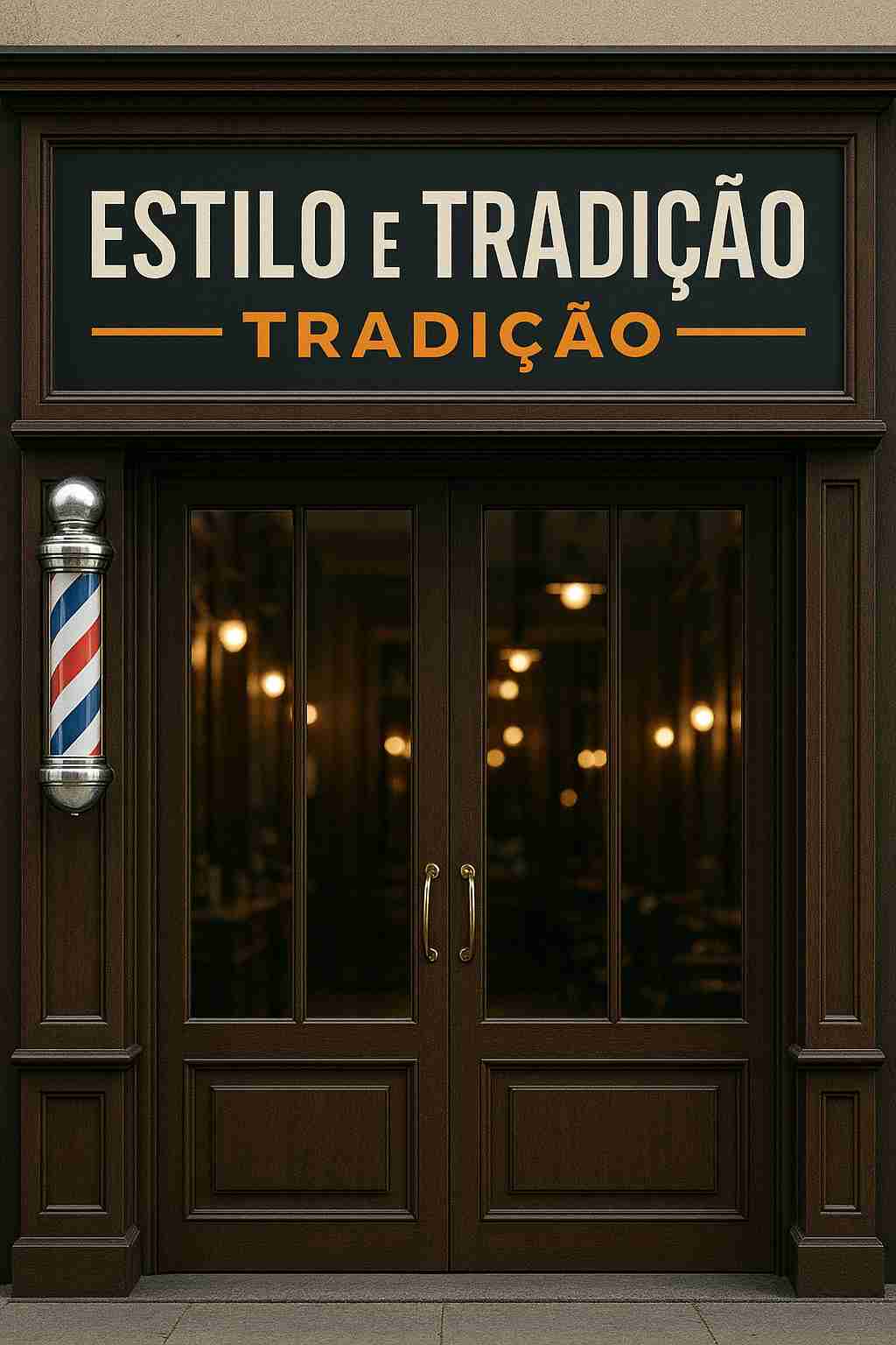 Entrada da barbearia - ambiente acolhedor e profissional